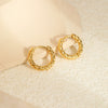Wholesale Stainless Steel Geometric Fashion Minimalist Embossed Electroplated Women's Earrings