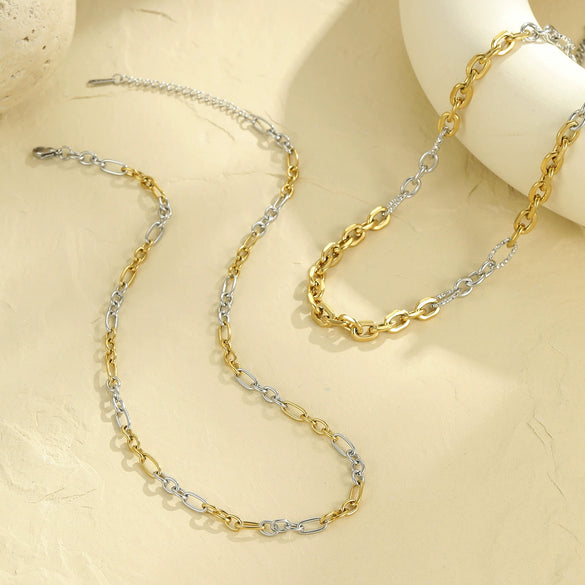 Wholesale Stainless Steel Geometric Fashion Necklace For Women With Electroplating