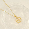 Wholesale Stainless Steel Geometric Fashion Retro Compass Rudder Pendant Necklace For Women With Electroplating