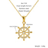 Wholesale Stainless Steel Geometric Fashion Retro Compass Rudder Pendant Necklace For Women With Electroplating