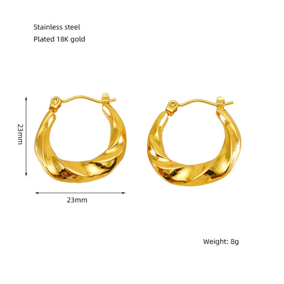Wholesale Stainless Steel Geometric Fashion Retro Electroplated Women's Earrings