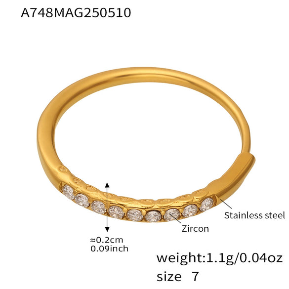 Wholesale 316L Stainless Steel Geometric Fashion Ring Electroplated Jewelry