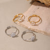 Wholesale 316L Stainless Steel Geometric Fashion Ring Electroplated Jewelry