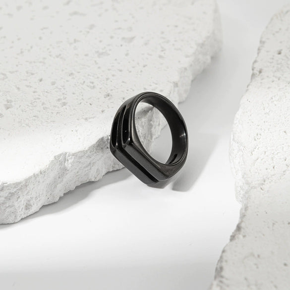 Wholesale Stainless Steel Geometric Fashion Ring Unisex With Electroplating