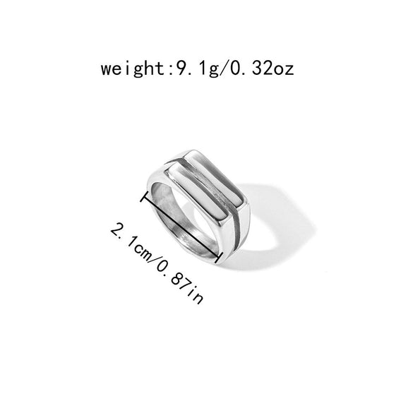 Wholesale Stainless Steel Geometric Fashion Ring Unisex With Electroplating
