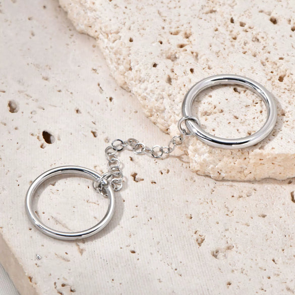 Wholesale Stainless Steel Geometric Fashion Stacked Finger Ring With Electroplating