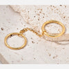 Wholesale Stainless Steel Geometric Fashion Stacked Finger Ring With Electroplating