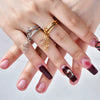 Wholesale Stainless Steel Geometric Fashion Stacked Finger Ring With Electroplating