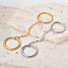 Wholesale Stainless Steel Geometric Fashion Stacked Finger Ring With Electroplating