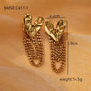 Wholesale Stainless Steel Geometric Fashion Tassel Earrings With Electroplating