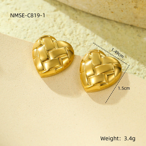 Wholesale Stainless Steel Geometric Fashion Tassel Earrings With Electroplating