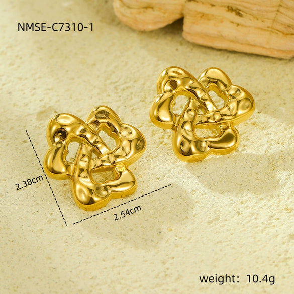Wholesale Stainless Steel Geometric Fashion Tassel Earrings With Electroplating