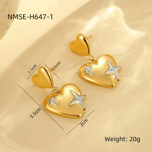 Wholesale Stainless Steel Geometric Fashion Tassel Earrings With Electroplating