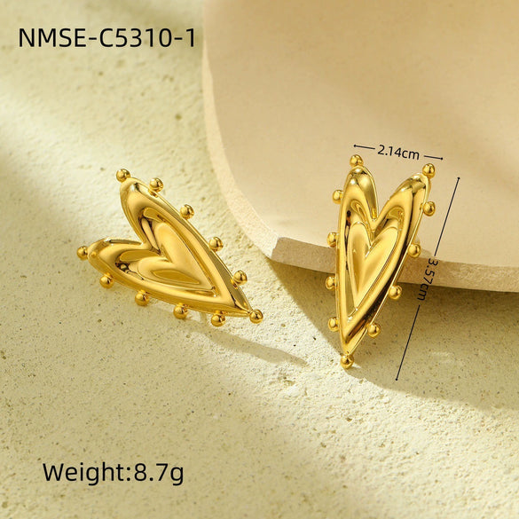 Wholesale Stainless Steel Geometric Fashion Tassel Earrings With Electroplating