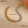 Wholesale Stainless Steel Geometric Fashion Women's Electroplated Twocolor Cuban Chain Bracelet