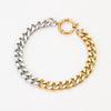 Wholesale Stainless Steel Geometric Fashion Women's Electroplated Twocolor Cuban Chain Bracelet