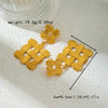 Wholesale Stainless Steel Geometric Fashion Woven Rectangular Earrings With Electroplating