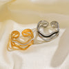 Wholesale Stainless Steel Geometric Female Personality Hip Hop Nonfading Open Adjustable Electroplated Ring