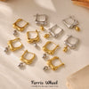 Wholesale Stainless Steel Geometric Ferris Wheel Irregular Ushaped Water Drop Electroplated Earrings For Women