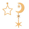 Wholesale Stainless Steel Geometric Fivepointed Star And Moon Hexagram Earrings Electroplated Jewelry For Women