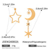 Wholesale Stainless Steel Geometric Fivepointed Star And Moon Hexagram Earrings Electroplated Jewelry For Women