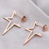 Wholesale Stainless Steel Geometric Fivepointed Star Earrings With Electroplating For Women Minimalist Style