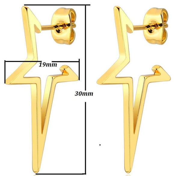 Wholesale Stainless Steel Geometric Fivepointed Star Earrings With Electroplating For Women Minimalist Style