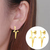 Wholesale Stainless Steel Geometric Fivepointed Star Earrings With Electroplating For Women Minimalist Style