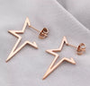 Wholesale Stainless Steel Geometric Fivepointed Star Earrings With Electroplating For Women Minimalist Style