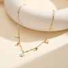 Wholesale Stainless Steel Geometric Fivepointed Star Electroplated Calendering Chain Necklace For Women