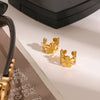 Wholesale Stainless Steel Geometric Flower Earrings With Electroplating For Women Ear Bone Clip No Ear Hole