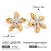 Wholesale Stainless Steel Geometric Flower Earrings With Electroplating For Women Light Luxury Niche Design