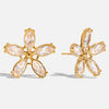 Wholesale Stainless Steel Geometric Flower Earrings With 18K Gold Electroplating For Women