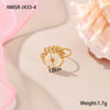 Wholesale Stainless Steel Geometric Flower Pearl Open Ring Plated 18K Gold
