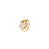 Wholesale Stainless Steel Geometric Flower Pearl Open Ring Plated 18K Gold