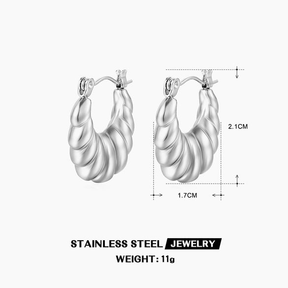 Wholesale Stainless Steel Geometric French Retro Electroplated Women's Earrings
