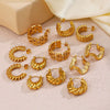 Wholesale Stainless Steel Geometric French Retro Electroplated Women's Earrings