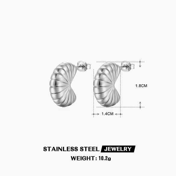 Wholesale Stainless Steel Geometric French Retro Electroplated Women's Earrings