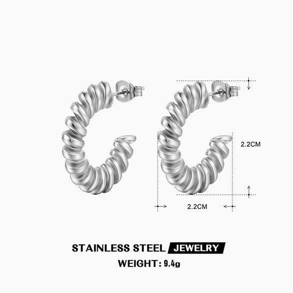 Wholesale Stainless Steel Geometric French Retro Electroplated Women's Earrings