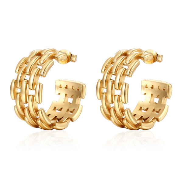 Wholesale Stainless Steel Geometric French Retro Electroplated Women's Earrings