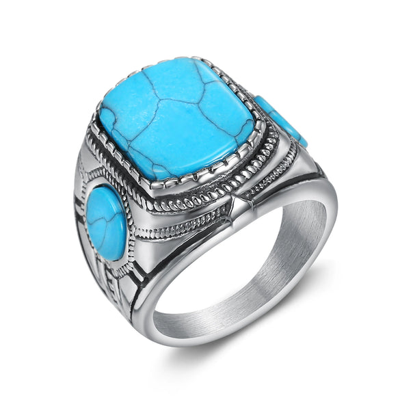 Wholesale Stainless Steel Geometric Gemstone Ring For Men And Unisex