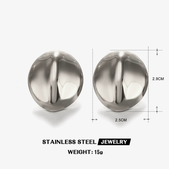 Wholesale Stainless Steel Geometric Glossy Hiphop Earrings For Women With Electroplating