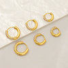 Wholesale Stainless Steel Geometric Gold Pigment Ring Earrings With Diamond And Electroplating Design