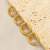 Wholesale Stainless Steel Geometric Gold Pigment Ring Earrings With Diamond And Electroplating Design