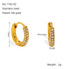 Wholesale Stainless Steel Geometric Gold Pigment Ring Earrings With Diamond And Electroplating Design