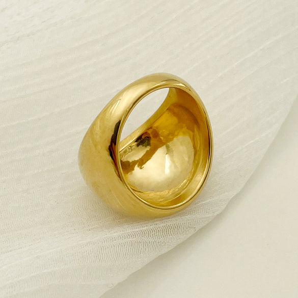 Wholesale Stainless Steel Geometric Goldplated Fashion Waterproof Women's Ring