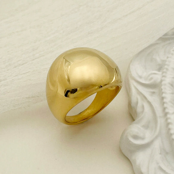 Wholesale Stainless Steel Geometric Goldplated Fashion Waterproof Women's Ring