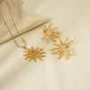 Wholesale Stainless Steel Geometric Goldplated Polished Earrings And Pendant Necklace For Women