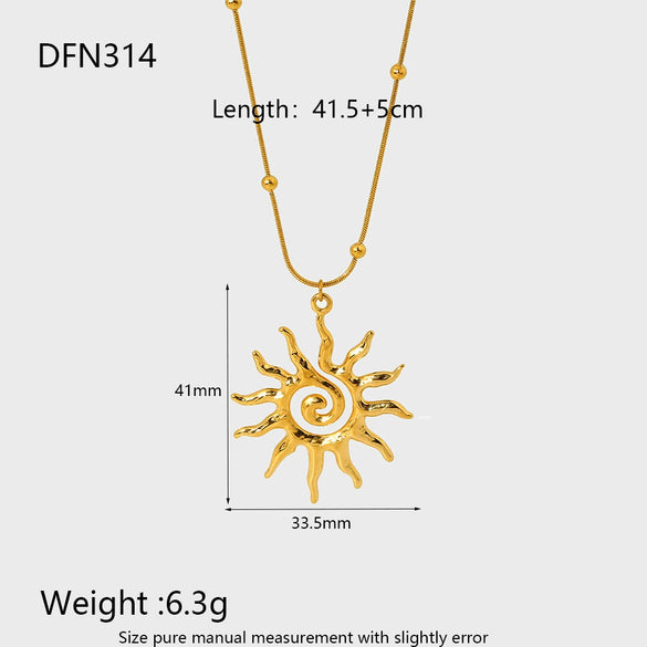 Wholesale Stainless Steel Geometric Goldplated Polished Earrings And Pendant Necklace For Women