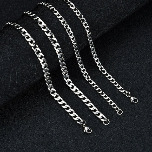 Wholesale Stainless Steel Geometric Grinding Nk Chain Hip Hop Punk Trendy Jewelry Necklace